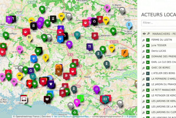 Papillons-Transition : carte des acteurs locaux