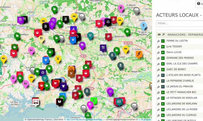 Papillons-Transition : carte des acteurs locaux