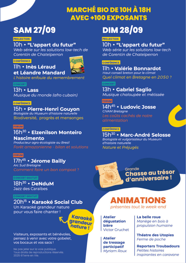 Programme Foire Bio 2025